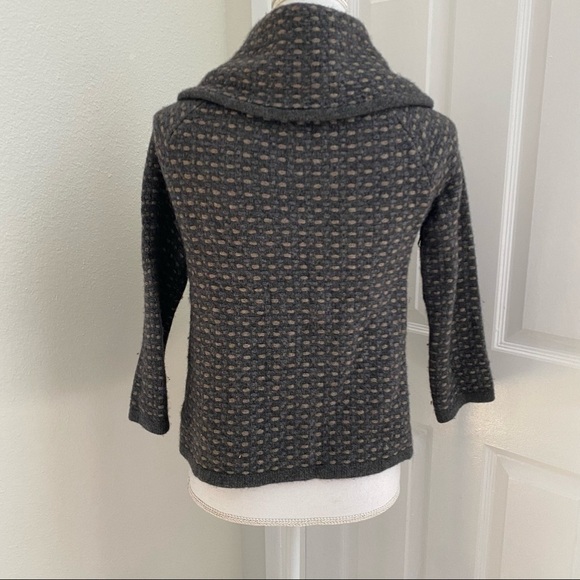 Banana Republic Italian Yarn Basket Weave Knit Shawl Neck Jacket Sz Med - Picture 5 of 10